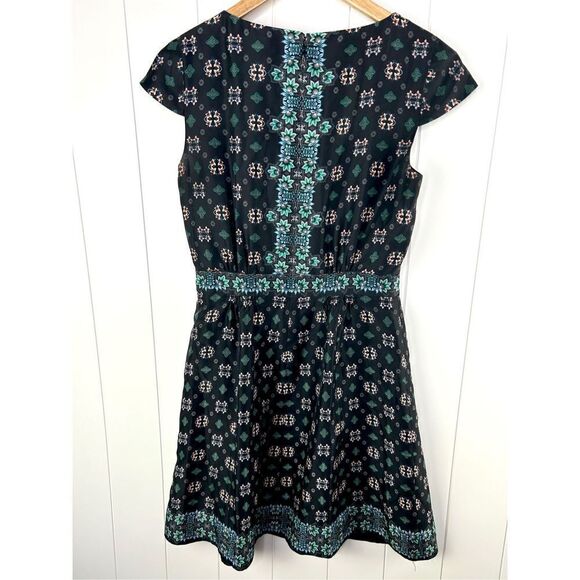 J. Crew J Crew Silk Cap Sleeve Dress in Mirrored Floral - Size 2 - Black Multi - Picture 9 of 9